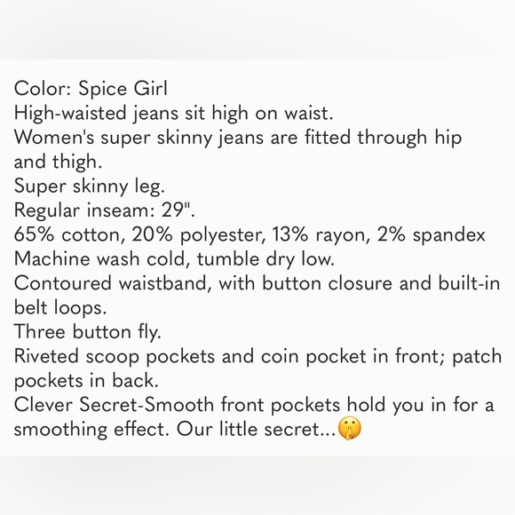 NWT Rockstar Spice Girl High Rise Super Skinny Jeans, Size 6 - Picture 7 of 7